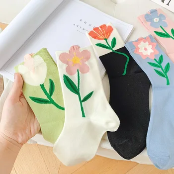 Nové dámske Ponožky Kvety Šaty Ponožky Dievča Famale Roztomilé Ponožky Jar A v Lete Harajuku Japonský Bežné Ponožky Pre Ženy 12