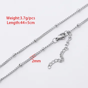 náhrdelník holé reťazci výrobca 20pcs 44 cm+5 cm 2 mm tenké Nehrdzavejúcej ocele strane tela klip perličiek reťazca Móda a jednoduchosť 3