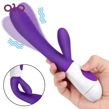 OLO 12 Frekvencia Dildo Rabbit Vibrátor Ženy G-spot Klitorisu Masturbator Duálny Vibračný Análny Pošvy, Masáž, Sex Hračky Pre Ženy 1
