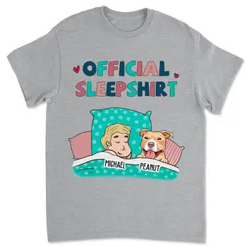 Pes Úradný Sleepshirt - Osobné Vlastné Unisex tričko Fashion Posádky Krku, Krátke rukávy Viaceré Farebné Bavlnené Tkaniny 2022 6