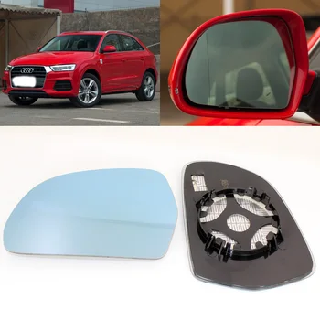 Pre Audi Q3 Auto Pohľad z Boku Dvere Wide-angle Spätné Zrkadlo Modré Sklo So stojanom Vyhrievané 2ks 1
