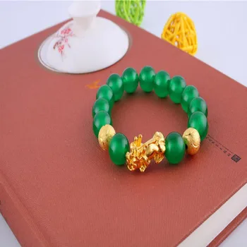 Pre Prirodzený Zelený Jadeit Jadeit Pi Xiu Feng Shui Šťastia, Bohatstva Náramok Šperky 6