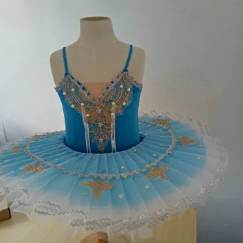 Profesionálne Balet Tutu Dieťa Labutie Jazero Kostým sky blue Baletné Šaty pre Deti Palacinka Tutu Dievčatá Dancewear 10