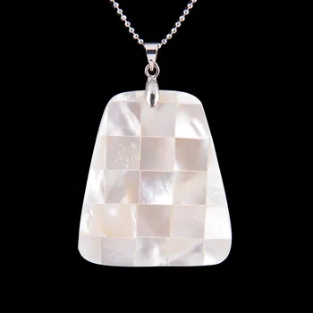 Prírodná Biela Shell Prívesok Ploché Zadné Lucency Seashell Prívesok Náhrdelníky pre Ženy, luxusné Šperky D540 15