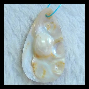 Prírodný Kameň Vzácne Perly Shell náhrdelník s príveskom,42*24*9mm,6.7 g,polodrahokamy prívesok náhrdelník ženy móda 2