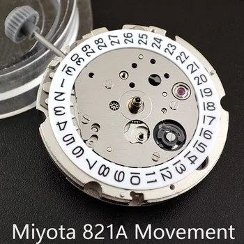 Príslušenstvo hodinky Miyota 821A Premium Mechanické Movement821A White Dátum Kolies, Automatické Self-navíjanie Vysokú Presnosť Movt Nahradiť 14