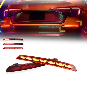 Red Hood/Dym Kryt LED Zadný Nárazník Svetlo, Reflektor Brzdy Hmla Signál Lampy Honda Civic Sedan 2022 Auto Príslušenstvo 2