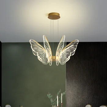 Reštaurácia lampa luxusné motýľ luster dizajnér tvorivé osobné bar stolná lampa LED Nordic spálňa lampa 17