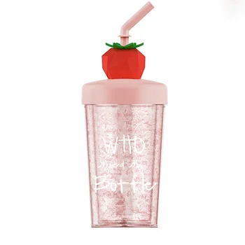 Roztomilý nápoj fľaša lete Udržať chladné BPA zadarmo Ovocie ice cup roztomilý prenosné studenej vody pohár fľaša na vodu deti eco friendly kawaii pohár