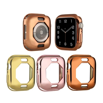 Rám Chránič Sledovať Kryt Pre Apple Hodinky Series5/4 40 mm, Mäkké TPU elektrolyticky pokrývajú Lesklé Farby Nárazníka Ochranné puzdro Pre iwatch 1