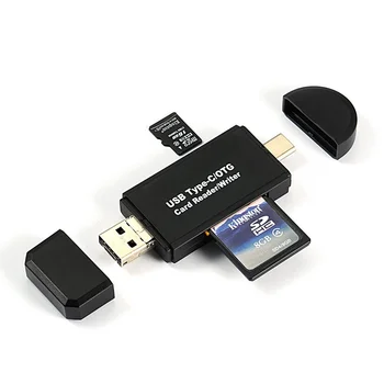SD Card Reader USB C Čítačka Kariet 3 V 1, USB 2.0 TF/Mirco SD Smart Čítačka Pamäťových Kariet Typu C OTG Flash Cardreader Adaptér 2