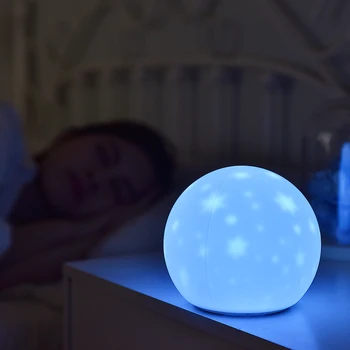 Silikónové Moon Light LED Nočné Svetlo Hviezdy Projektor Lampa USB Nabíjateľné Stmievateľné Nočná Lampa pre Deti detský Baby Darček