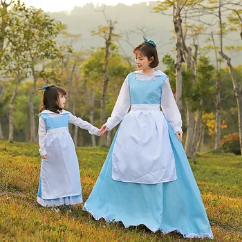 Sky Blue Bell Rozprávky Rodič-Dieťa Princezná Šaty Halloween Denne Fáze Show Výkon Kostým 5
