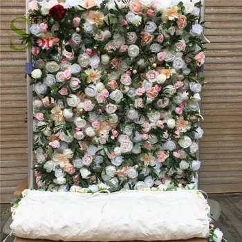 SPR 4 ft*8 ft(1.2*2,4 m) DIY veľká veľkosť roll up blue hodváb artifficial ruže, svadba pozadí stoja kvet stenu 16