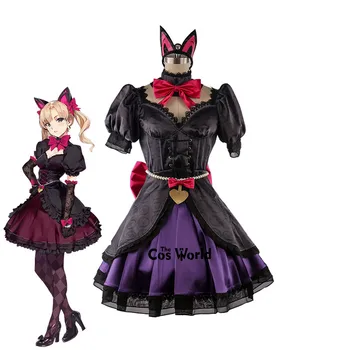 TOKOV D. Va Hana Pieseň Black Cat Luna Tee Šaty Jednotné Oblečenie, Hry, Cosplay Kostýmy 3