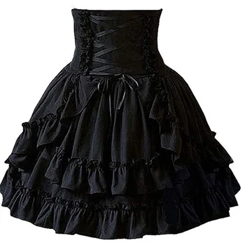 Tortu Lotosový Kvet Sukne Halloween Cosplay Lolita Sukne Gothic Girl Dress Ženy Oblečenie Black Tortu Sukne