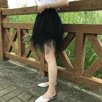Tutu sukne žena módy sukne 2020 Kilt Skladaný krátke saia faldas mujer vysoký pás nepravidelné čierne sexy tylu sukne jupe femme
