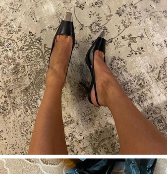 Ukázal prst black šitie dámskych stiletto sexy žien vysoké podpätky nové letné party dance dámske sandále 5