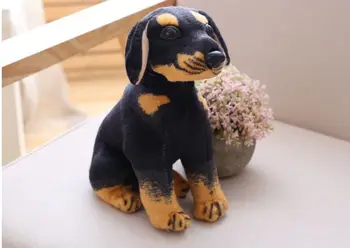 uprostred plyšové simulaiton Rotvajler hračka pre psa sedí čierny pes bábika darček asi 32 cm 11