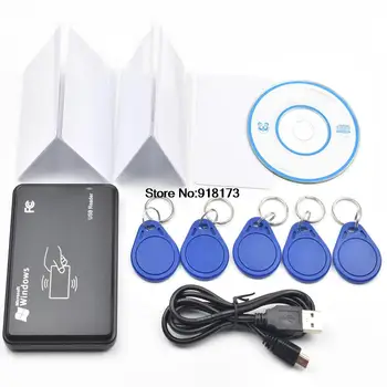 USB 125khz Karta RFID Reader Spisovateľ Kopírka Rozmnožovacie Radič Kompatibilné EM4305 T5577 & 5 ks Prepisovateľné Tag 4