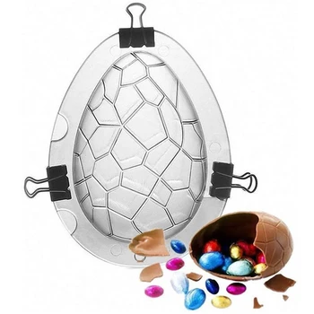 Vajcia 3D Čokoláda Plesne Opakovane Pečenie Plavidlá Fondant Tortu Cukru Odolné Veľkonočné Vajíčko Tvar Kryštálu Formy Farebné Vajcia Plesní 1