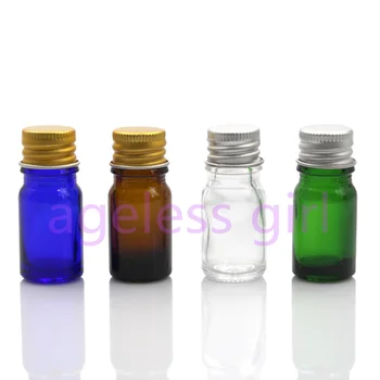 Veľkoobchod 5ml Číre Sklo esenciálny olej Fľaše S Hliníkovým Spp Mini Stimuluje Tonikum Fľašiach tvoria Nástroje 2
