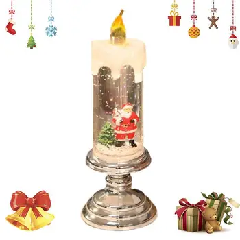Vianočné Pilier Led Sviečky, Vianočné Sviečky S Podstavec Teplé Sviečkach S Snehuliak Pre Zdobenie Dom Vianočný Večierok 8