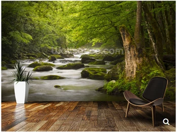 Vlastné prírodnej krajiny tapetu,Veľký Údená Horách Tremont Rieky,3D foto nástenná maľba na obývacia izba reštaurácia tapety na stenu 6