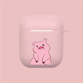 Vtipné Roztomilý Kreslený Ošípaných Prípade Airpods Mäkké Candy pink matné prípade Airpods pro bezdrôtový headset, ochranné puzdro 7