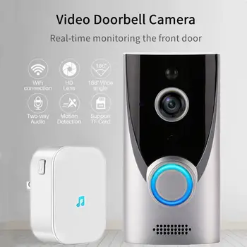 WiFi Video Zvonček Kamera, Bezdrôtové Infračervené Nočné Videnie Vonkajšie Home Security Hlas Intercom Zvonček Video Kamera Alarm 1