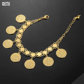 Zlaté Mince Náramok Žien Turecko Náramok Mužov Etiópskej Šperky Afrike Moslimských Islam Prekrásny Náramok Arabských Svadobný Dar