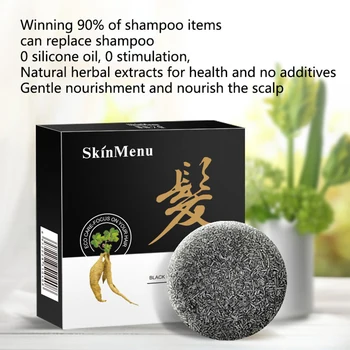 Šampón Prírodné Mydlá Polygonum Sezamový Pokožku hlavy Čistenie Podstate Vlasy Stmavnutie pre Ženy Muž Dovolenku Predstavuje