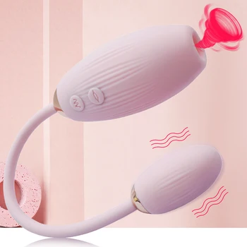 Ženské Sania Vibrátor S Vibračné Vajíčko 2 v 1, Bradavky Klitoris Bulík G-bod Stimulátor Klitorisu Loptu Sexuálne Hračky pre Dospelých Žien 1