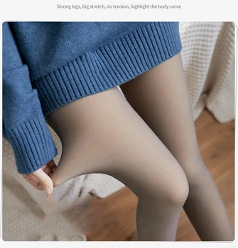 Ženy Zimné Nohavice Oka Pantyhose Push Up Vysoko Elastický Pás A Brucho Pantyhose Tepelnej Nohavice Sa Nosia Slimling Tesné Ponožky 1