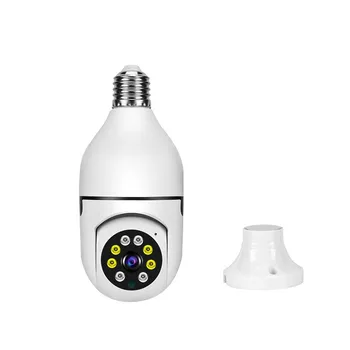 Žiarovka bezpečnostné Kamery na Nočné Videnie Plný Farieb Automatické ľuďmi Zoom Krytý Security Monitor, Wifi, Kamera, žiarovka 18
